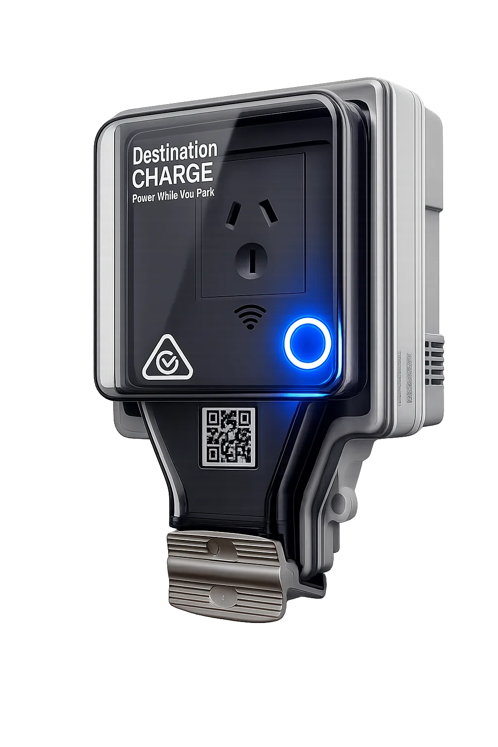 Destination Charge managed outlet with QR Code activation